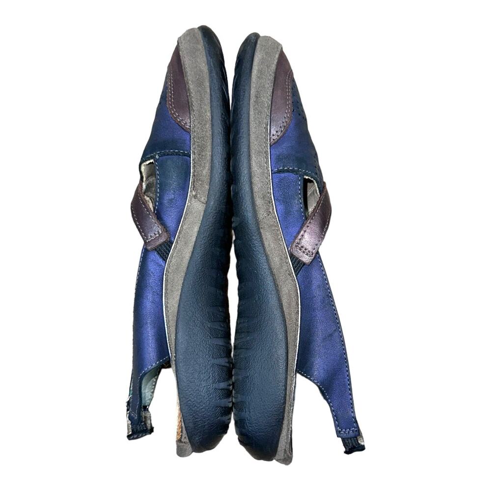 NAOT Rongo mary jane slingback sandals blue brown closed toe comfort shoe SZ 40 - Picture 3 of 9